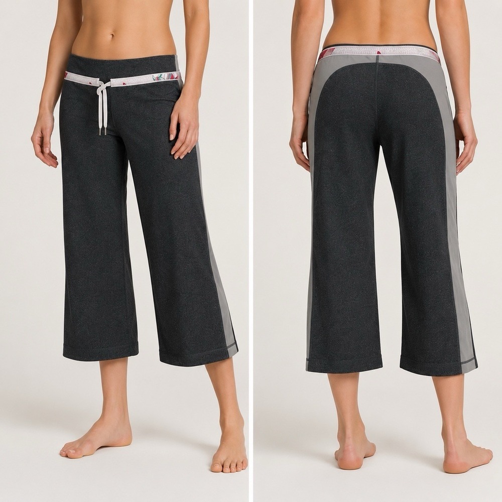 Lululemon Vancouver Wide Leg Crop Yoga Pants Women's 8 Gray Low Rise